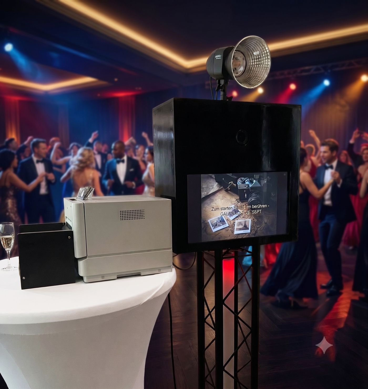 Fotobox mit Touch-Display und Sofortdrucker